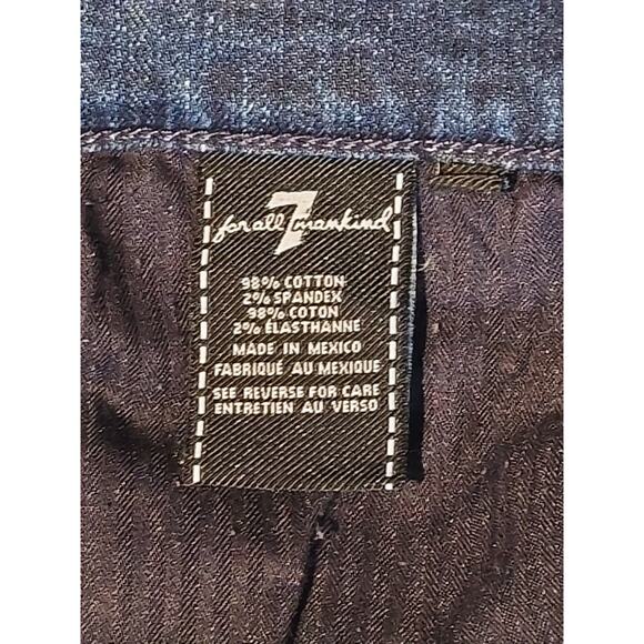 7 For All Mankind The Skinny Crop and Roll Blue Jeans Size 26 EUC - Picture 8 of 14